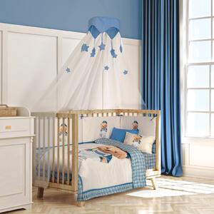 Κουβερλί 2 Όψεων Microfiber Κούνιας 110x150εκ. Essential Baby 8842 Γκρι-Μπλε-Μπεζ Greenwich Polo Club