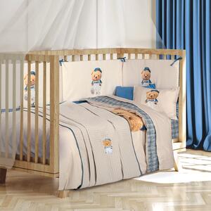 Κουβέρτα Πικέ Βαμβακερή Αγκαλιάς 75x110εκ. Essential Baby 8842 Μπλε-Σπαγγί Greenwich Polo Club