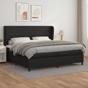 VidaXL Κρεβάτι Boxspring με Στρώμα Μαύρο 200x200 εκ. Συνθετικό Δέρμα