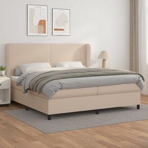 VidaXL Κρεβάτι Boxspring με Στρώμα Καπουτσίνο 200x200εκ.από Συνθ.Δέρμα