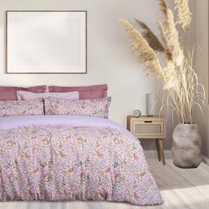 Σετ Σεντόνια Polycotton Μονά Με Λάστιχο 120x200+35εκ. Casual 5414 Λιλά-Μπεζ-Ροζ Das Home