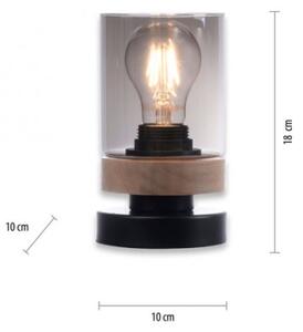 JUST LIGHT. 11310-18 - Eπιτραπέζιο φωτιστικό PASQUAL 1xE27/40W/230V μαύρο/Καουτσουκόδεντρο