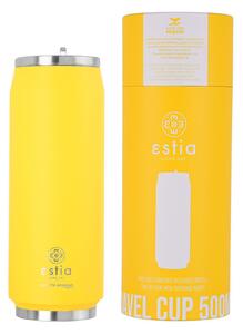 Θερμός-Ποτήρι Ανοξείδωτο Pineapple Yellow Save The Aegean Estia 500ml-7x19εκ. 01-10324