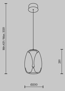 Maytoni MOD282PL-L8G3K - Κρεμαστό φωτιστικό οροφής LED SPLASH LED/7W/230V 3000K χρυσό