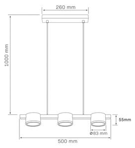 Κρεμαστό φωτιστικό οροφής LED MIRELLA 3xGX53/6W/230V μαύρο