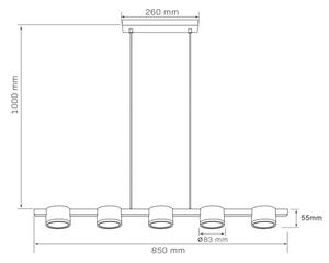 Κρεμαστό φωτιστικό οροφής LED MIRELLA 5xGX53/6W/230V μαύρο