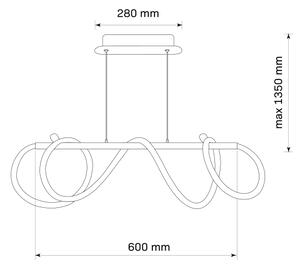 Κρεμαστό φωτιστικό οροφής LED EMMA LED/38W/230V χρυσό