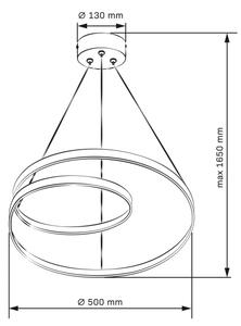 Κρεμαστό φωτιστικό οροφής LED ZEFIRA LED/40W/230V 4000K διάμετρος 50 cm χρώμιο