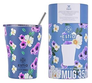 Θερμός-Ποτήρι Ανοξείδωτο Bermuda Garden Blue Save The Aegean Estia 350ml-7x13εκ. 01-16883