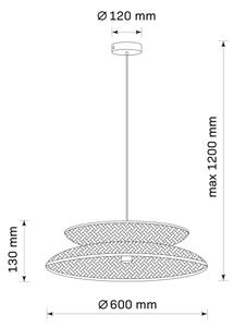 Κρεμαστό φωτιστικό οροφής BALI 1xE27/20W/230V διάμετρος 60 cm μπαμπού