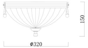 Brilagi - Φωτιστικό οροφής CLASSIC 2xE27/60W/230V ορείχαλκος