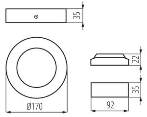 Kanlux 33532 - LED Φωτιστικό οροφής CARSA LED/12W/230V 4000K μαύρο