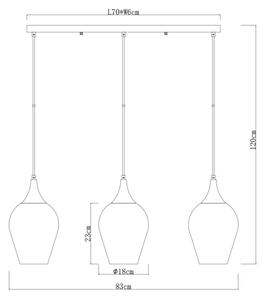 Globo 155520-3HS - Κρεμαστό φωτιστικό οροφής LAVUS 3xE27/60W/230V