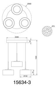 Globo 15634-3 - Κρεμαστό φωτιστικό οροφής LED FOGSY 3xLED/8W/230V