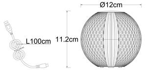 Globo 16042T1 - LED Dimmable επαναφορτιζόμενο επιτραπέζιο φωτιστικό AIDA LED/2W/5V