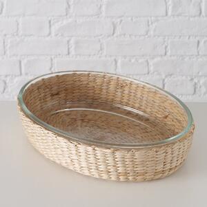 Μπωλ Σερβιρίσματος Με Βάση Γυάλινο-Rattan 31x22x7εκ. Forno MSA 20-23-917