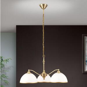 Orion LU 1838/3 - Κρεμαστό φωτιστικό οροφής OLD LAMP 3xE27/40W/230V λευκό/ορείχαλκος