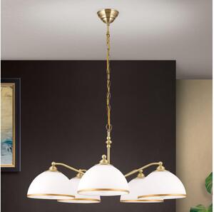 Orion LU 1838/5 - Κρεμαστό φωτιστικό οροφής OLD LAMP 5xE27/40W/230V λευκό/ορείχαλκος