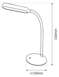 LED Dimming αφής εύκαμπτο Επιτραπέζιο φωτιστικό LED/6W/5V USB 1200 mAh λευκό