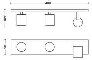 Philips 53093/48/16 - Φωτιστικό σποτ RUNNER 3xGU10/35W/230V