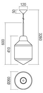 Redo 01-1773 - Κρεμαστό φωτιστικό οροφής AMNO 1x/E27/42W/230V διάμετρος 26 cm γκρι