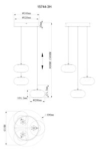 Globo 15744-3H - Κρεμαστό φωτιστικό οροφής LED QUINTARA 3xLED/6W/230V