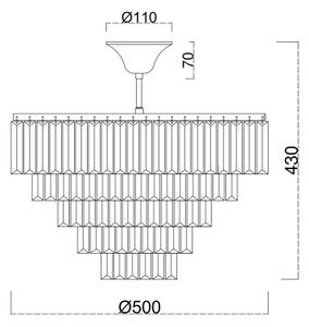 Brilagi - Πλαφονιέρα οροφής CRYSTAL 5xE14/40W/230V χρυσό