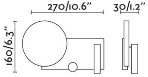 FARO 20066 - LED Dimming τοίχου μικρό φωτιστικό KLEE LED/10W/230V + LED/3W left