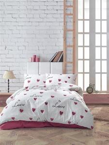 Παπλωματοθήκη Polycotton Μονή 160x240εκ. Έρως 301 White-Red DimCol