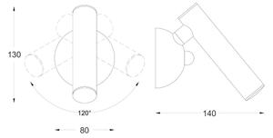 Zuma Line W0461-01A-STP7 - Φωτιστικό σποτ τοίχου LED LOYA LED/5W/230V μαύρο