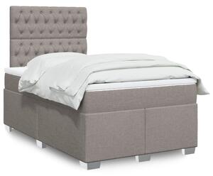 VidaXL Κρεβάτι Boxspring με Στρώμα Taupe 120x200 εκ. Υφασμάτινο