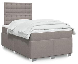 VidaXL Κρεβάτι Boxspring με Στρώμα Taupe 120x190 εκ. Υφασμάτινο