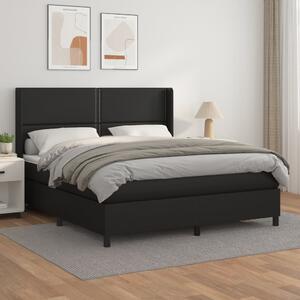 VidaXL Κρεβάτι Boxspring με Στρώμα Μαύρο 160x200εκ.από Συνθετικό Δέρμα