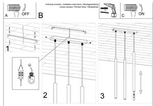 Sollux SL.1526 - Κρεμαστό φωτιστικό οροφής PASTELO 3xG9/8W/230V κόκκινο