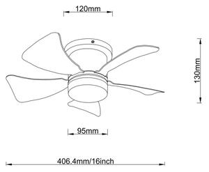 Globo 03609W - Ανεμιστήρας οροφής LED Dimmable HINES LED/10W/230V + RC λευκό