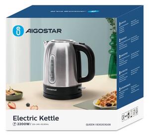 Aigostar - Βραστήρας 1,7l 2200W/230V χρώμιο