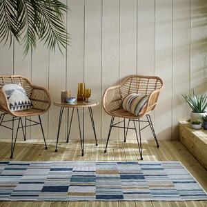 Χαλί Διαδρόμου Rosco Geo Outdoor Μπλε 80x230 cm, Flair Rugs