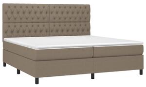 VidaXL Κρεβάτι Boxspring με Στρώμα Taupe 200x200 εκ. Υφασμάτινο