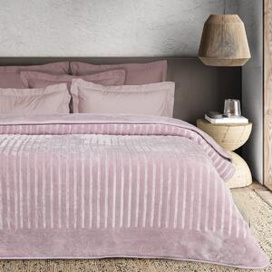 Κουβέρτα Βελουτέ Μονή (160x240) Das Home 1383 Dusty Pink