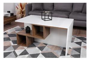 Coffee table DILAY 52x100 cm brown/white