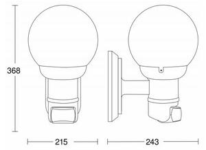 STEINEL 634315 - L 560 S Λευκή λάμπα τοίχου με αισθητήρα για Εξωτερικούς χώρους