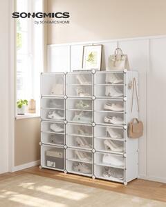 Αρθρωτή παπουτσοθήκη Songmics Λευκό 124.4x31.2x124.6 cm