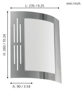 EGLO 82309 - Φως τοίχου εξωτερικού χώρου CITY 1xE27/15W/230V IP44