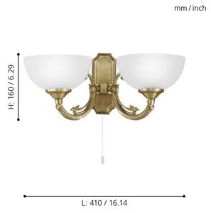 EGLO 82752 - Φως τοίχου SAVOY 2xE14/40W/230V