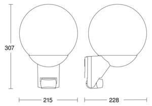 STEINEL 005535 - Εξωτερικό φωτιστικό τοίχου με αισθητήρα L585S 1xE27/60W μαύρο IP44