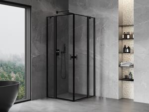Mexen Mist Δίδυμη καμπίνα ντους 85 x 85 cm, μαύρο πλαίσιο, μαύρο - 8A4-085L-085P-70-70