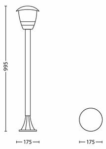 Philips 15383/30/16 - Λάμπα εξωτερικού χώρου MYGARDEN CREEK 1xE27/60W/230V μαύρο IP44