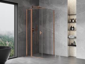 Mexen Mist T καμπίνα ντους ανοιγόμενη 90 x 90 cm, διαφανής, βουρτσισμένος