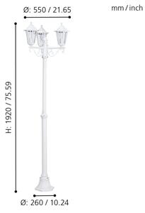 EGLO 22996 - Λάμπα εξωτερικού χώρου LATERNA 5 3xE27/60W/230V IP44