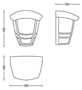 Philips 15387/31/16 - Φως τοίχου εξωτερικού χώρου MYGARDEN CREEK E27/60W/230V IP44